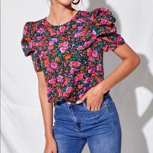 Puff floral top